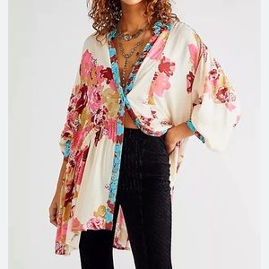 Free People Brunch a Bunch Tunic Shirt in Light Combo L NWOT